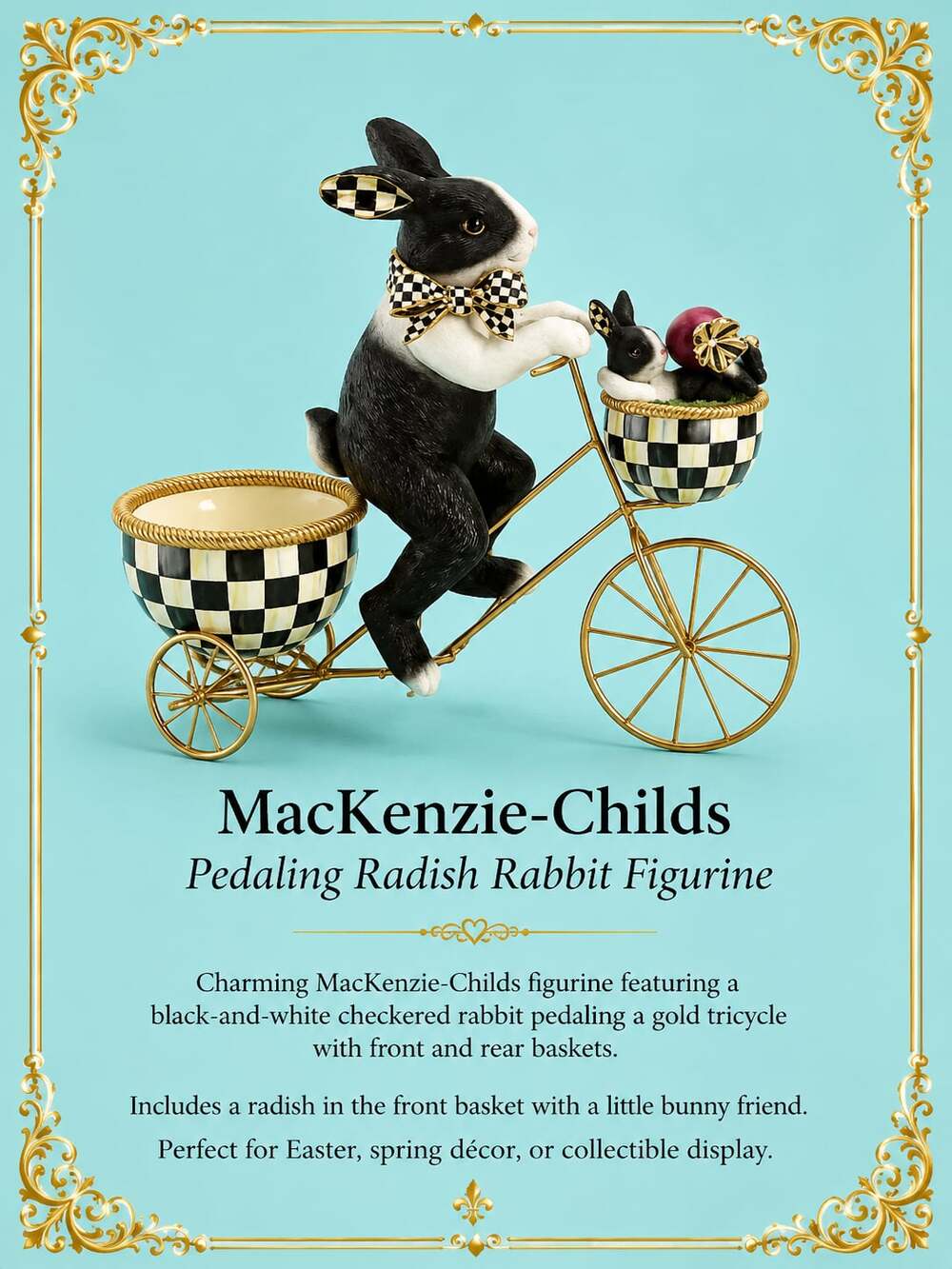 MacKenzie-Childs Pedaling Radish Rabbit